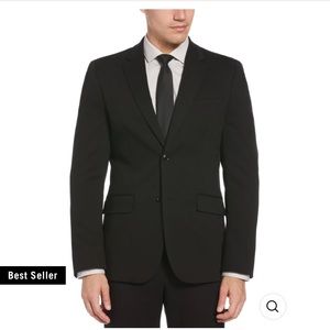 Perry Ellis black slim fit two button performance suit jacket.